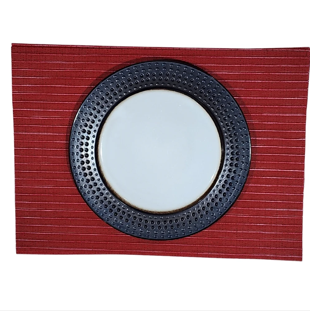 AVA Set of‎ 6 Red Rectangular Polyester Placemat 13x19in Ideal for Holiday Decor